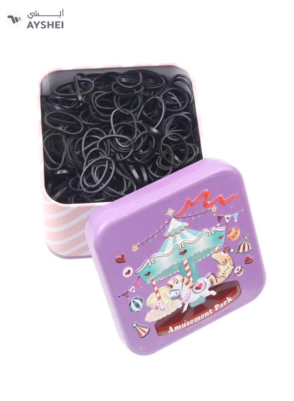ORiTi 500 pcs iPremium Small Tiny Black Rubber Bands for Kids Hair