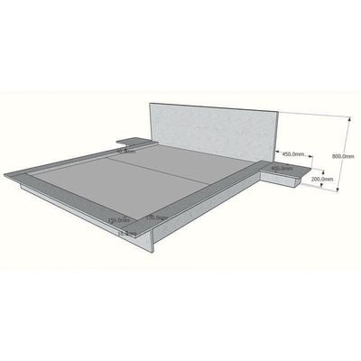 Oreo low bed with 2 side tables-4