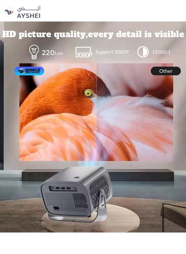 Eworld Portable 360° Rotating Projector with Auto Keystone, Electric Focus and 220 Lumens