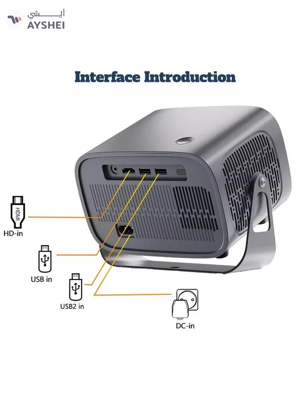 Eworld Portable 360° Rotating Projector with Auto Keystone, Electric Focus and 220 Lumens
