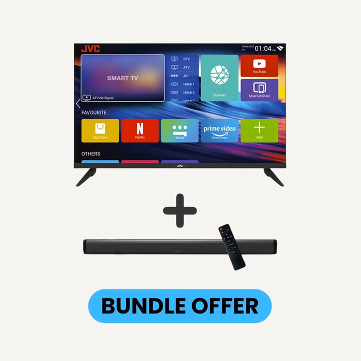 JVC 40 Inch Edgeless Full HD LED Android Smart TV with Dolby Audio + SOUNDBAR Black Bundle - FREE INSTALLATION.-0-0