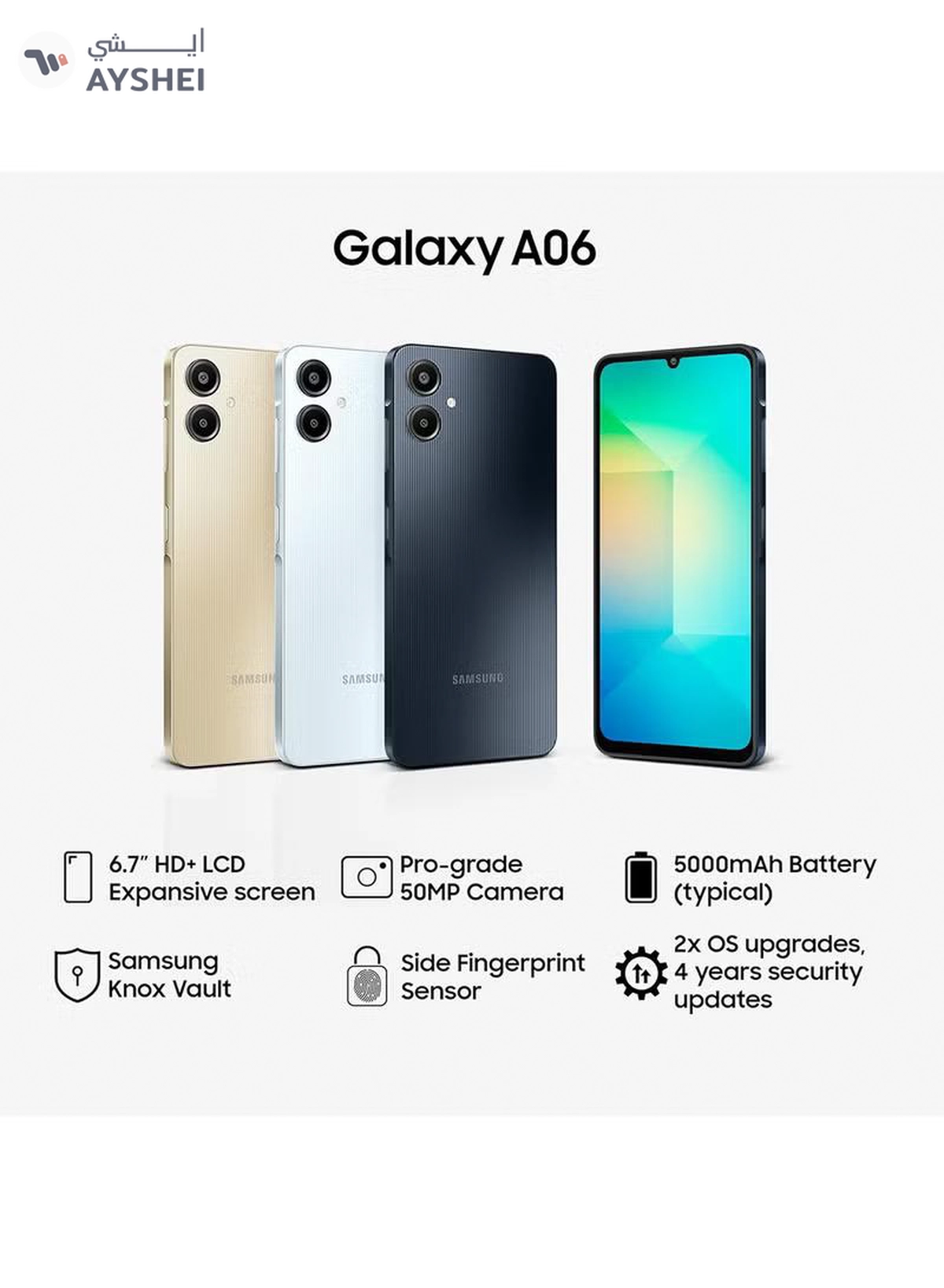 Samsung Galaxy A06 4G Dual SIM Gold 6GB RAM 128GB - Middle East Version-2-2