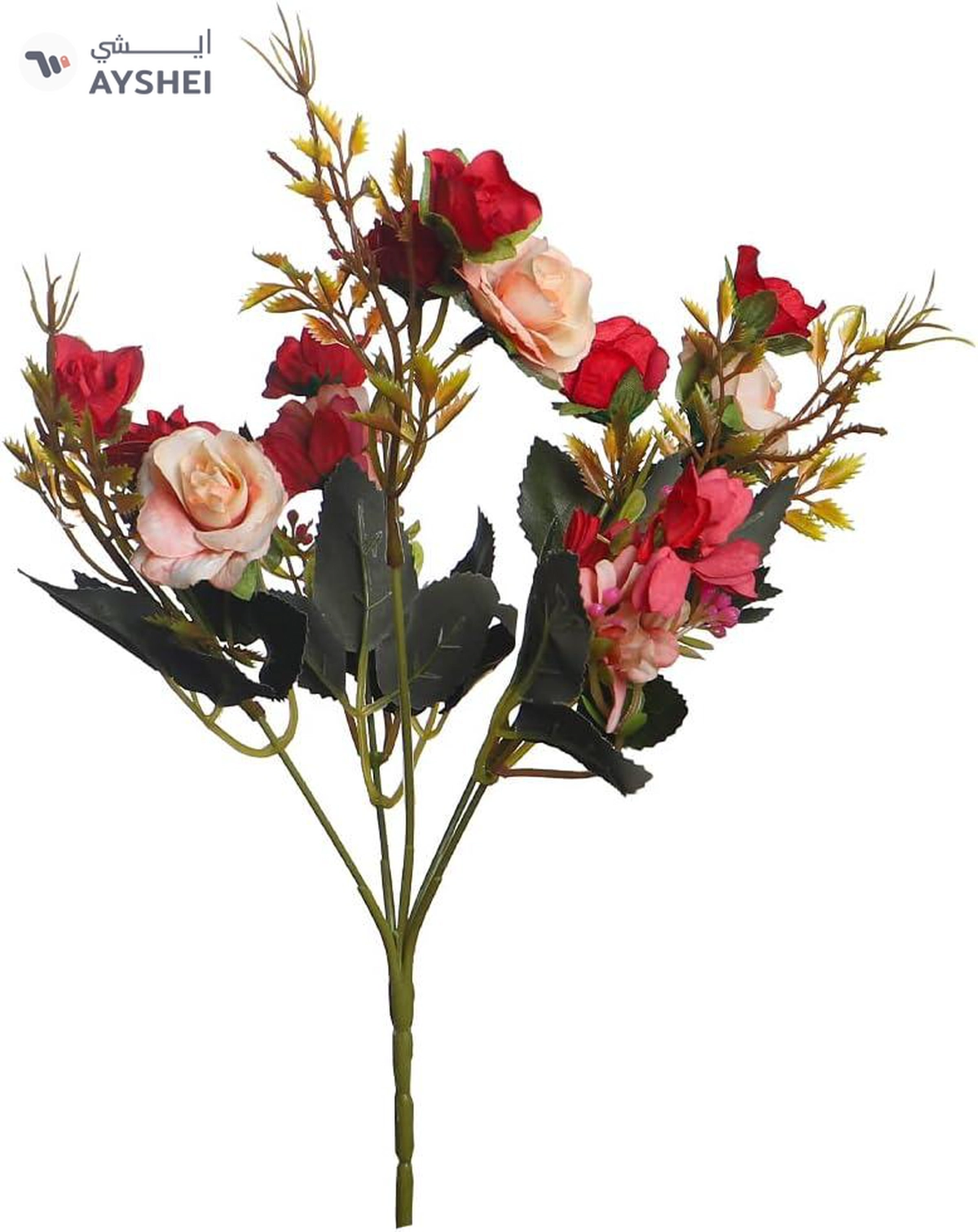 YATAI 3pcs Artificial Rose Flower Bouquet, Lifelike Silk Faux Flower Arrangement-4-4