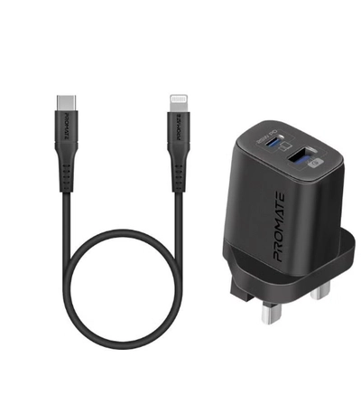 PROMATE iPhone 16 Charger,USB-C Adapter and Cable Set for iPhone 16 Pro with Dual Port AC Charger-0