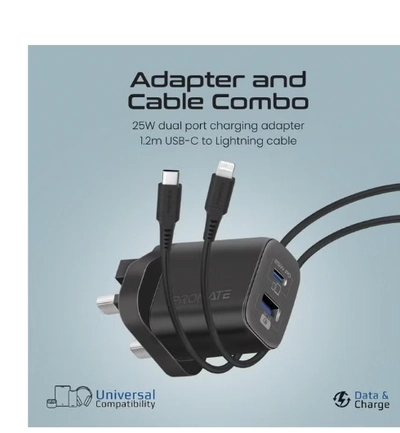 PROMATE iPhone 16 Charger,USB-C Adapter and Cable Set for iPhone 16 Pro with Dual Port AC Charger-1
