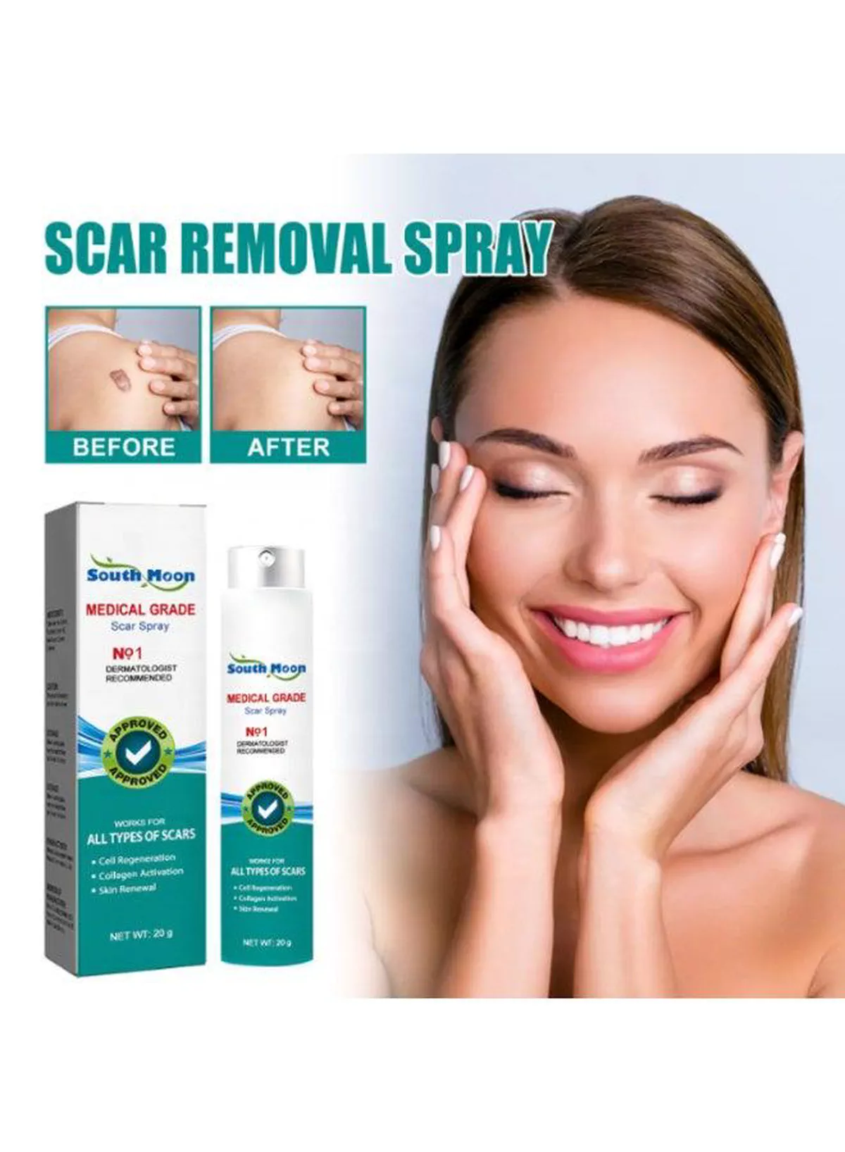 South Moon Scar Care Spray 20g – Medical Grade Skincare Spray for Convenient Daily Application, Designed to Support Skin Renewal and Help Improve the Visible Appearance of Different Types of Scars-5-5