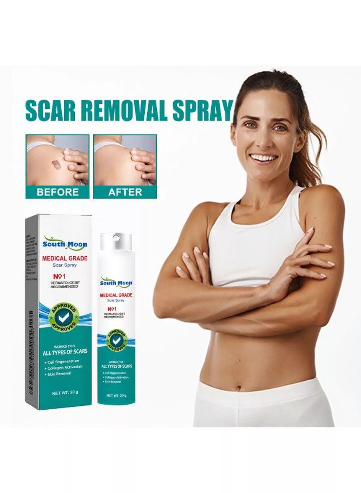 South Moon Scar Care Spray 20g – Medical Grade Skincare Spray for Convenient Daily Application, Designed to Support Skin Renewal and Help Improve the Visible Appearance of Different Types of Scars-6-6