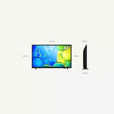 Samsung 43 Inch Smart TV FHD, UA43F6000– HDR, OTS Lite Sound, WiFi, 60Hz, Tizen OS, Adaptive sound, Knox Security, Model 2025 - 2 Years Warranty - UA43F6000FUXSA Black-1