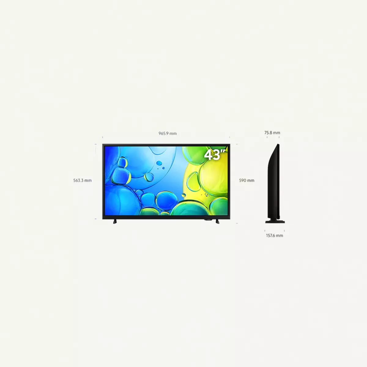 Samsung 43 Inch Smart TV FHD, UA43F6000– HDR, OTS Lite Sound, WiFi, 60Hz, Tizen OS, Adaptive sound, Knox Security, Model 2025 - 2 Years Warranty - UA43F6000FUXSA Black-1-1