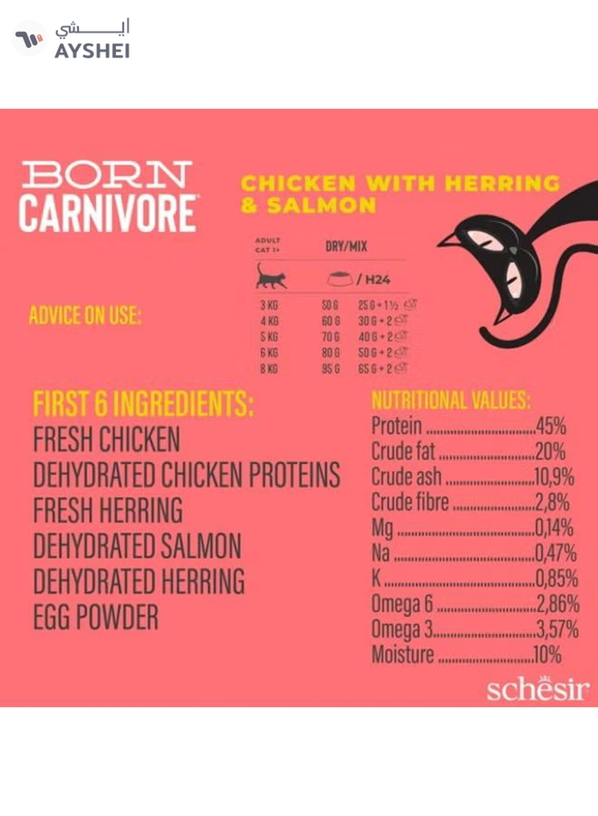 Schesir Born Carnivore Grain Free Oven Baked Dry Food [High-Protein] For Cat-1-1
