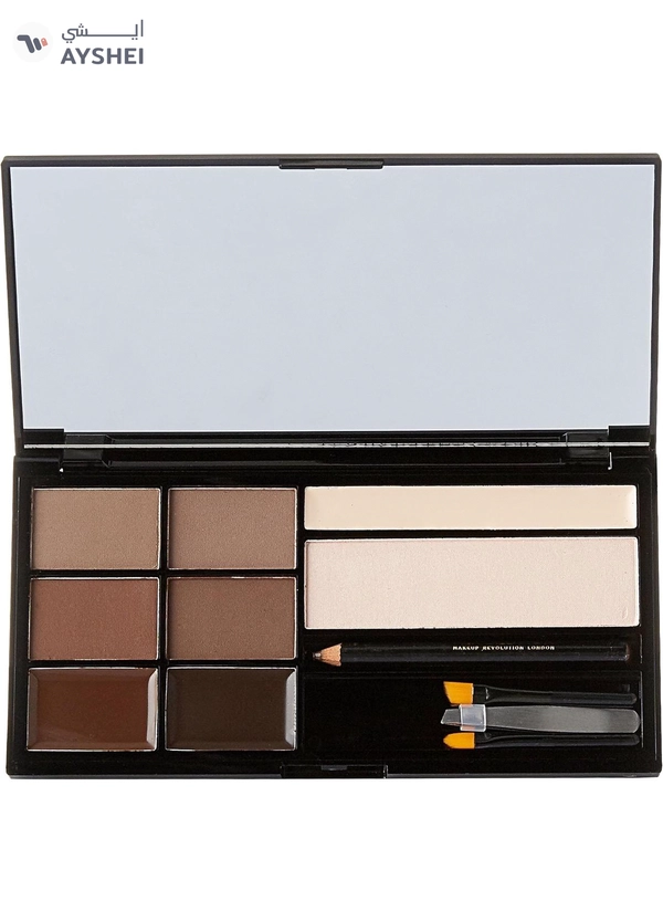 Revolution Beauty London Ultra Brow Palette, Medium ToDark, 8 Shades, 19g