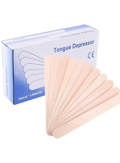 ORiTi Wooden Tongue Depressor 100 Pieces Waxing Spatula Disposable Wooden Beauty Accessories-0