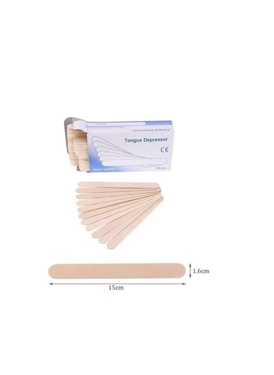 ORiTi Wooden Tongue Depressor 100 Pieces Waxing Spatula Disposable Wooden Beauty Accessories-4