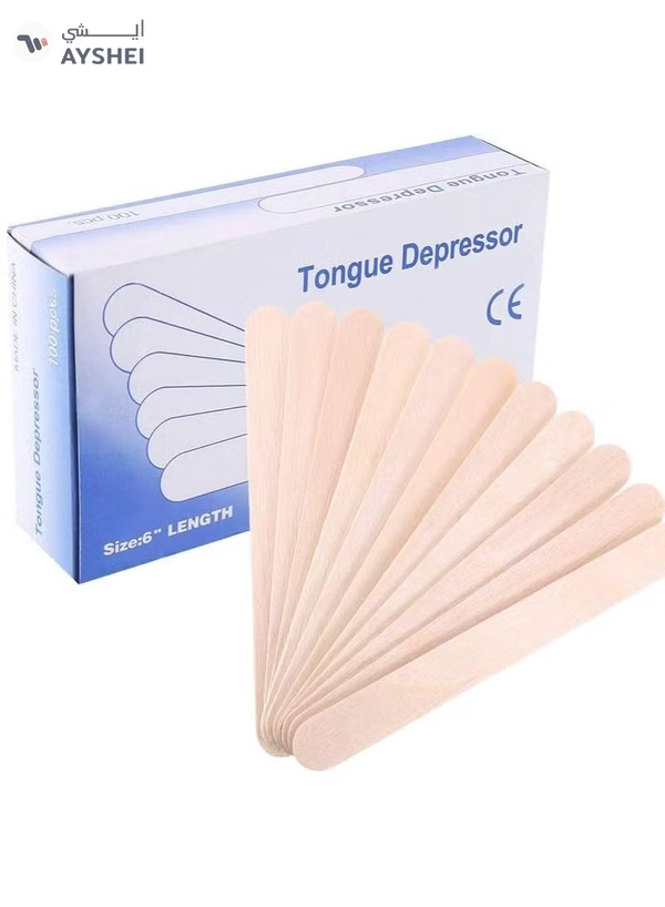 ORiTi Wooden Tongue Depressor 100 Pieces Waxing Spatula Disposable Wooden Beauty Accessories