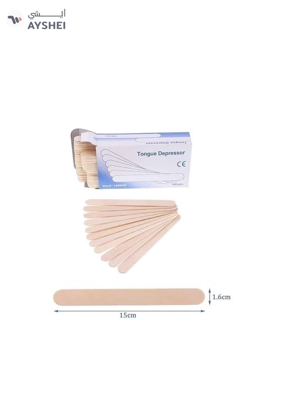 ORiTi Wooden Tongue Depressor 100 Pieces Waxing Spatula Disposable Wooden Beauty Accessories