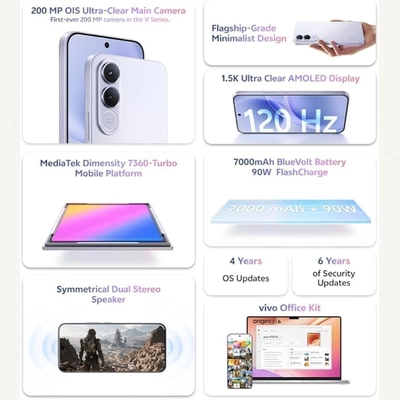 Vivo V70 FE 5G Middle East Version (Silver, 8GB + 256GB)-3