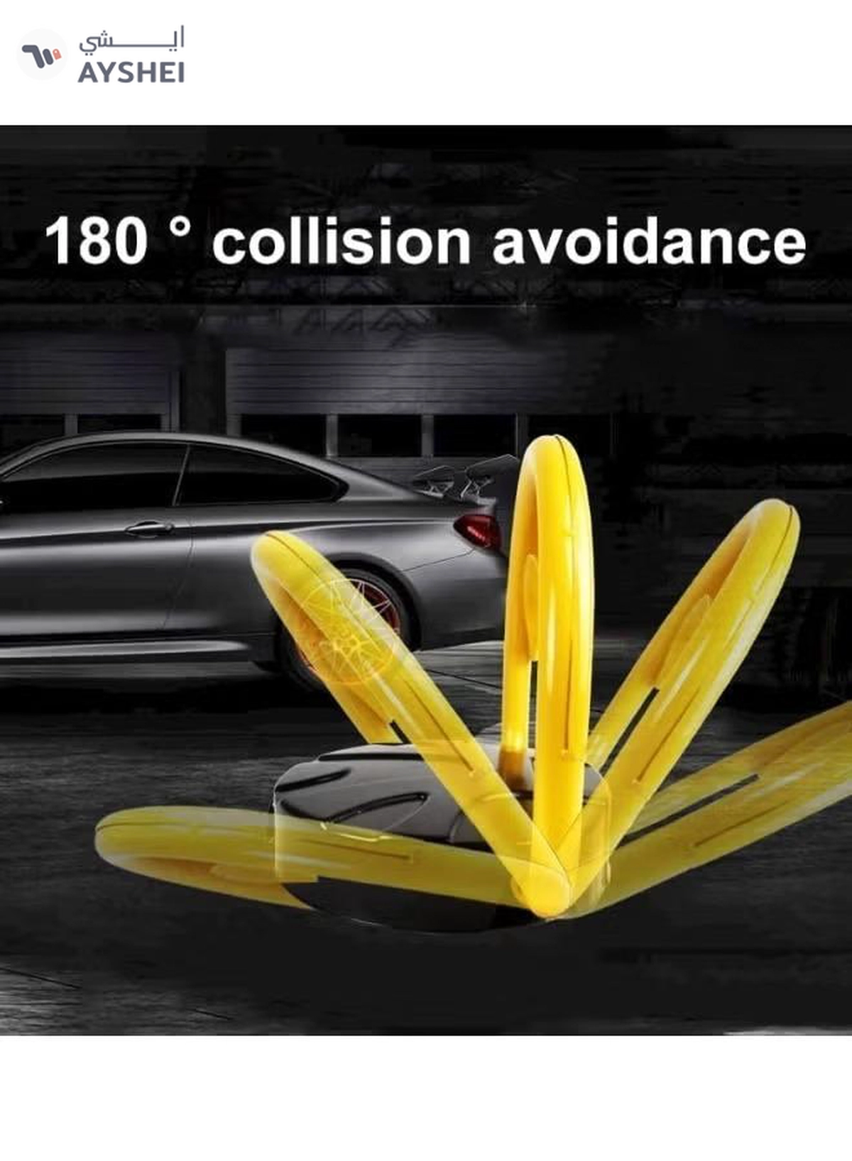 Eworld Automatic Remote Control Parking Lock – Heavy-Duty Parking Barrier with 180° Anti-Collision-5-5