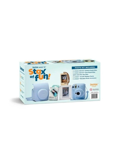 Fujifilm Instax Mini12 Instant Camera Kit (Pastel Blue) Mini12 Camera case Blue,instax mini film 10pk Sky Blue,Acrylic Photo Frame,Wooden Photo Bag Tag/ornament-5
