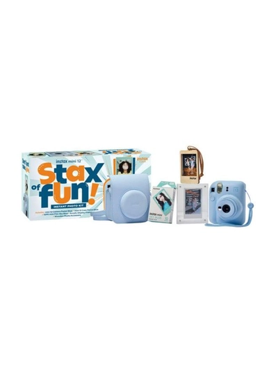 Fujifilm Instax Mini12 Instant Camera Kit (Pastel Blue) Mini12 Camera case Blue,instax mini film 10pk Sky Blue,Acrylic Photo Frame,Wooden Photo Bag Tag/ornament-0