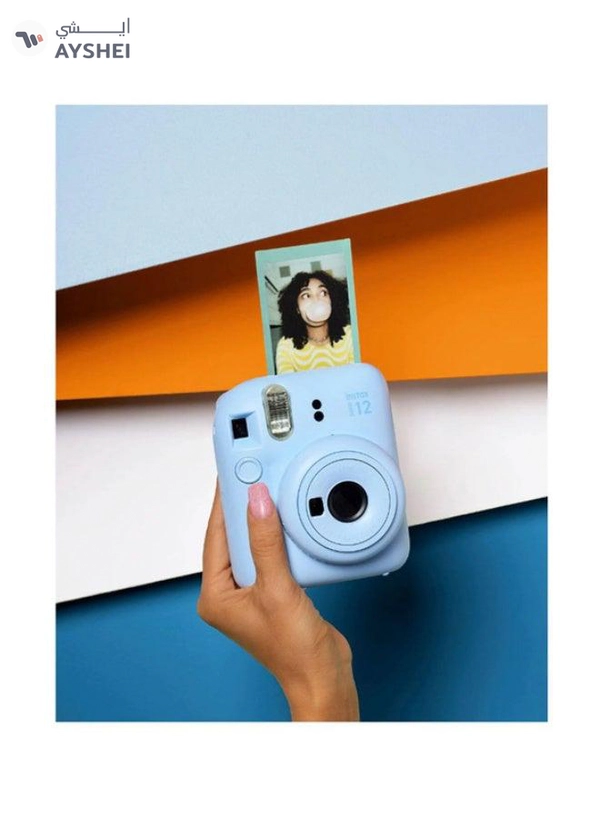 Fujifilm Instax Mini12 Instant Camera Kit (Pastel Blue) Mini12 Camera case Blue,instax mini film 10pk Sky Blue,Acrylic Photo Frame,Wooden Photo Bag Tag/ornament