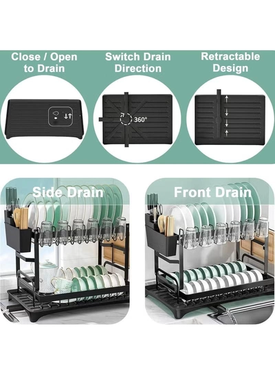 Eworld 2-Tier Dish Drying Rack-2