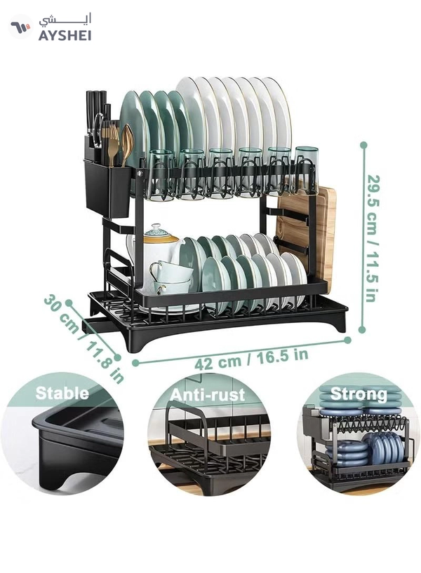 Eworld 2-Tier Dish Drying Rack