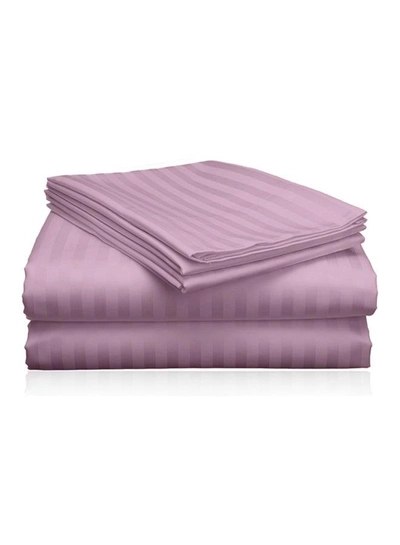3 Piece Super King Pink Striped Bed Sheet Set – Ultra-Soft Microfiber Striped Sheet & 2 Pillowcases, Breathable Luxury Bedding for Home & Hotel Use-5