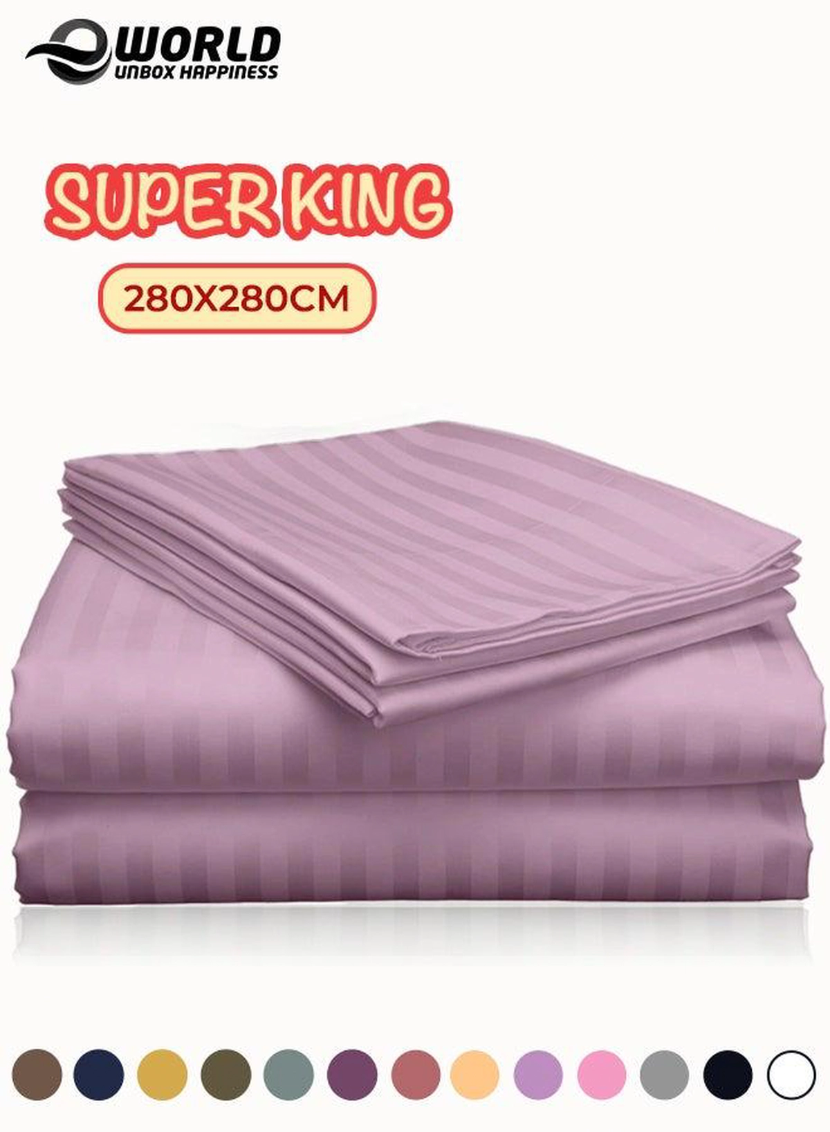 3 Piece Super King Pink Striped Bed Sheet Set – Ultra-Soft Microfiber Striped Sheet & 2 Pillowcases, Breathable Luxury Bedding for Home & Hotel Use