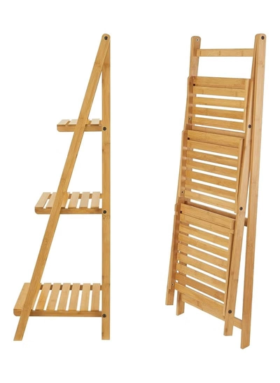 DubaiGallery Bathroom Shelf - Bamboo - Ladder Shelf - With 3 Shelves - Stylish Loom-2