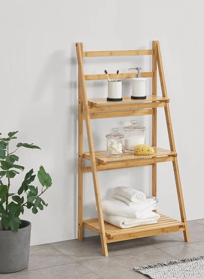DubaiGallery Bathroom Shelf - Bamboo - Ladder Shelf - With 3 Shelves - Stylish Loom-1