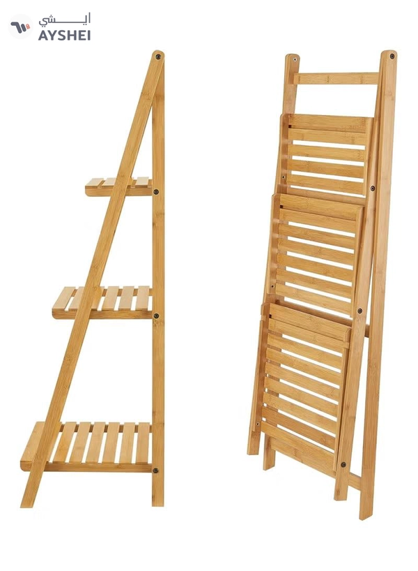 DubaiGallery Bathroom Shelf - Bamboo - Ladder Shelf - With 3 Shelves - Stylish Loom