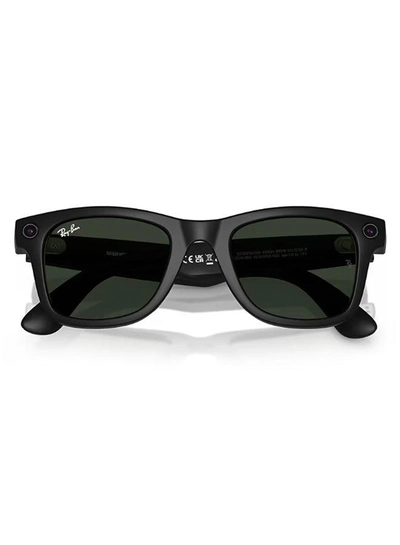 Meta Ray-Ban Wayfarer RW4008 Large Matte Black Clear Graphite Green Transition Black-3