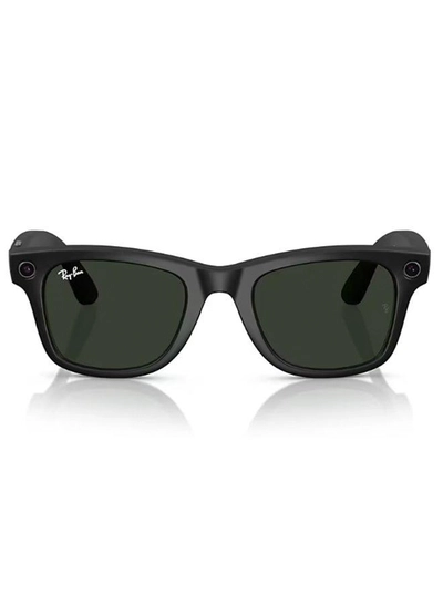 Meta Ray-Ban Wayfarer RW4008 Large Matte Black Clear Graphite Green Transition Black-1