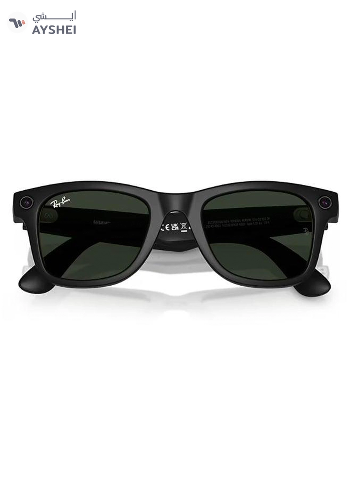 Meta Ray-Ban Wayfarer RW4008 Large Matte Black Clear Graphite Green Transition Black-3-3