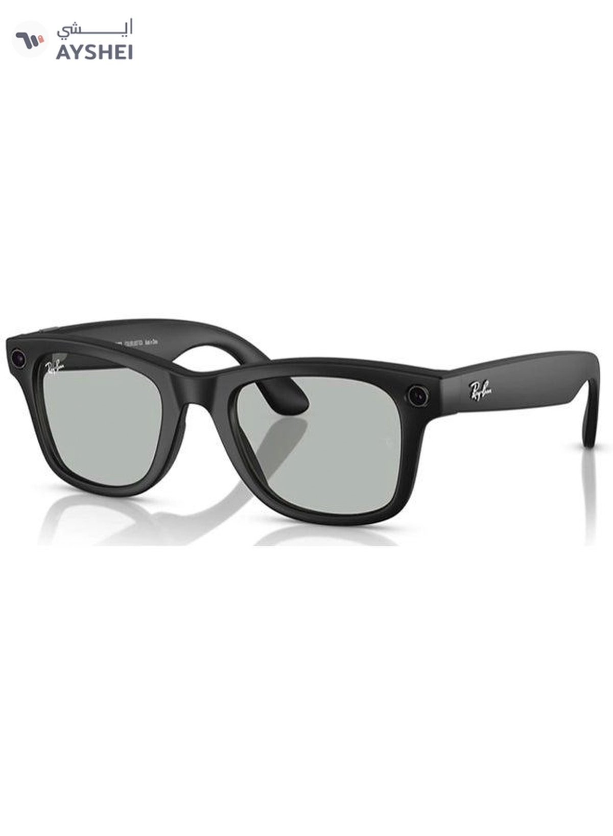 Meta Ray-Ban Wayfarer RW4008 Large Matte Black Clear Graphite Green Transition Black-2-2