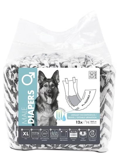 mpets Male Dog Diapers XL 12 Pack-0