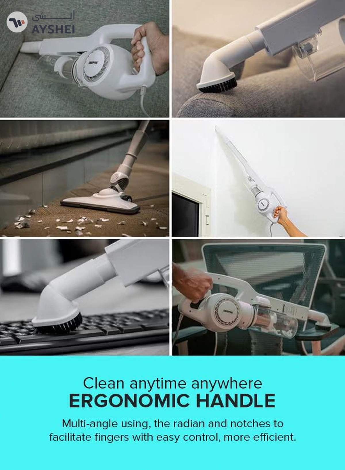 GEEPAS Stick & Handheld Vacuum Cleaner, HEPA Filter, Handheld & Stick, 0.9L Dust Bag Capacity, 600W Powerful Motor, Transparent Dust Cup for Easy Check, Lightweight Body & Low Noise 0.9 L 600 W GVC2596N White-3-3
