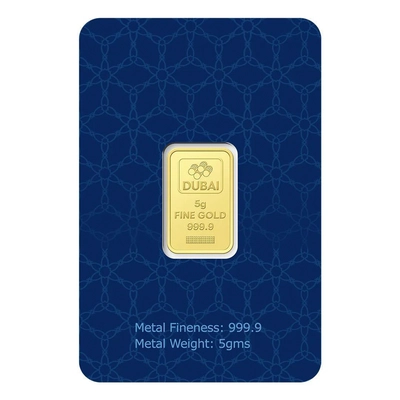 Dubai Gold 5 Grams Pure 999.9 Fine Gold Bar-0
