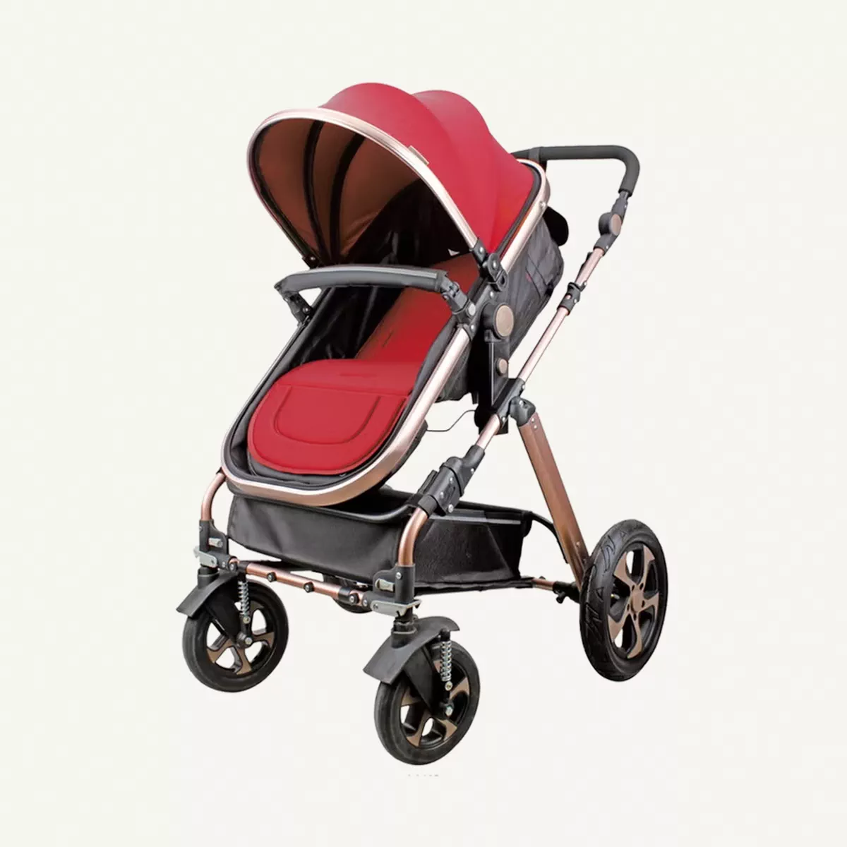 Kiddoz Baby Single Stroller - Burgundy-0-0