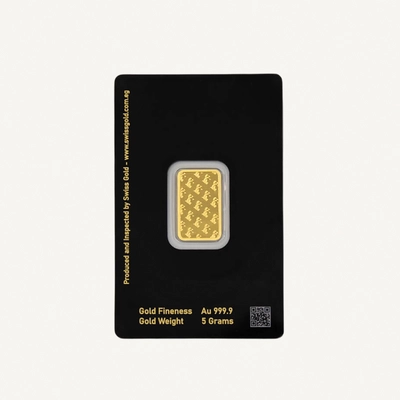 5 Grams Swiss Gold Bar 100% Authentic - Variable Desig-1