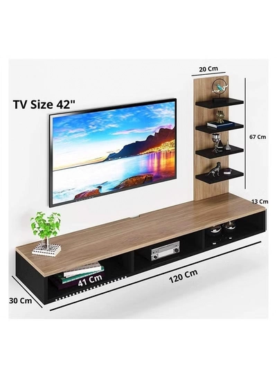 Eworld Wooden Twist TV Unit Shelf Dressing and Bed Size Table for Home Office-3