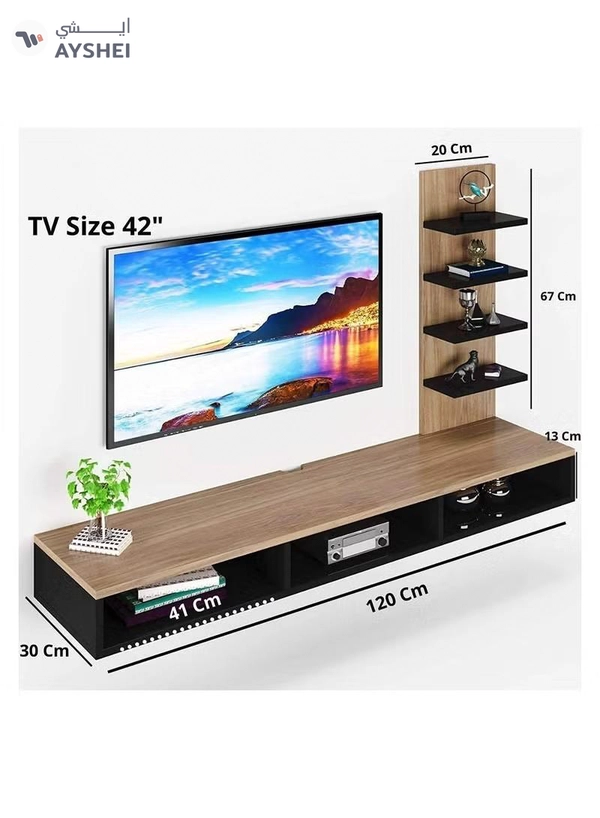 Eworld Wooden Twist TV Unit Shelf Dressing and Bed Size Table for Home Office