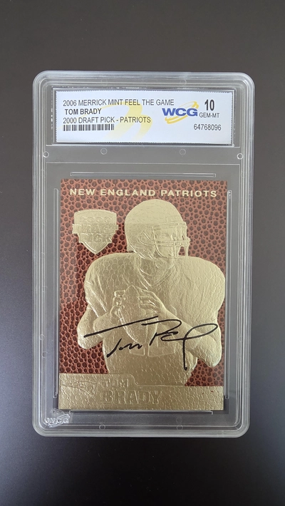 2006 Merrick Mint Feel The Game GOLD Tom Brady WCG 10 GEM MINT 2000 Draft Pick Patriots-0
