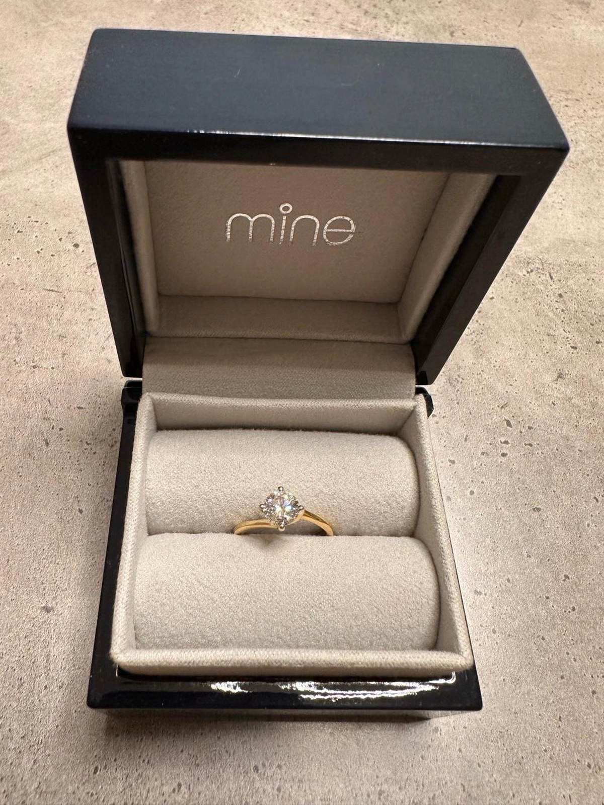 Mine Gold Solitaire Diamond Ring