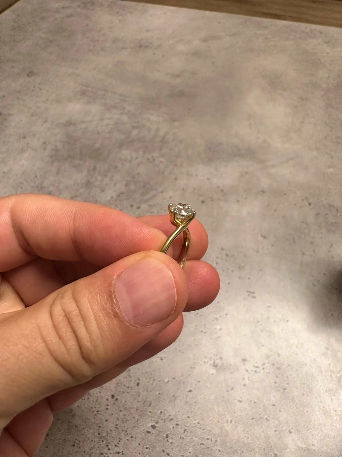 Mine Gold Solitaire Diamond Ring