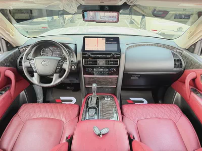 نيسان باترول بلاتينيوم ثمانية سلندر ابيض / احمر خليجي Patrol 2022 LE Platinum GCC Specs-9
