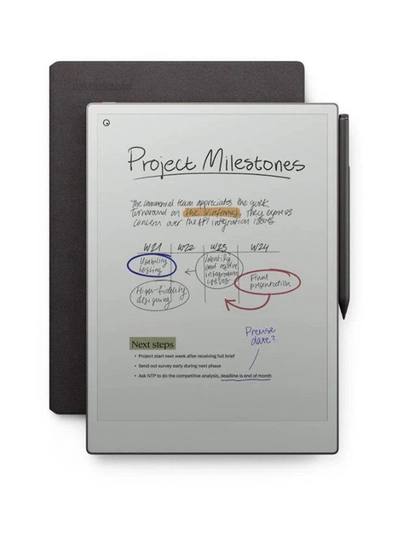 Remarkable Paper Pro Bundle - 11.8-Inch Color Digital Tablet with Marker Plus And Mosaic Basalt book Folio, Adjustable Reading Light, Real Paper Feel, and 14-Day Battery Life-0