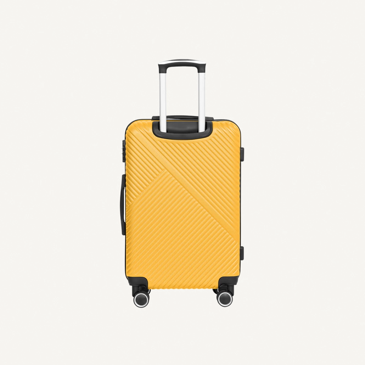 Para John ABS Material 3-Piece Hardsided Luggage Set | 4-Wheel Spinner Trolley | Small (10kg), Medium (20kg), Large (30kg)yellow-1-1