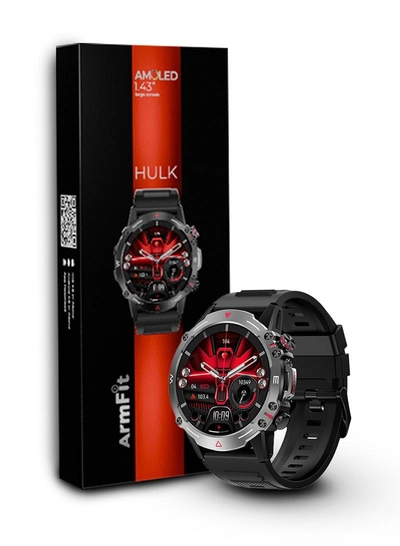 ARMFIT Hulk Smartwatch For Men, AMOLED Always On Display Bluetooth Calling Waterproof Fitness Watches Compatible With Android iOS Black-4