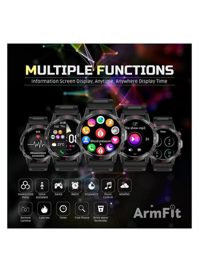 ARMFIT Hulk Smartwatch For Men, AMOLED Always On Display Bluetooth Calling Waterproof Fitness Watches Compatible With Android iOS Black-3